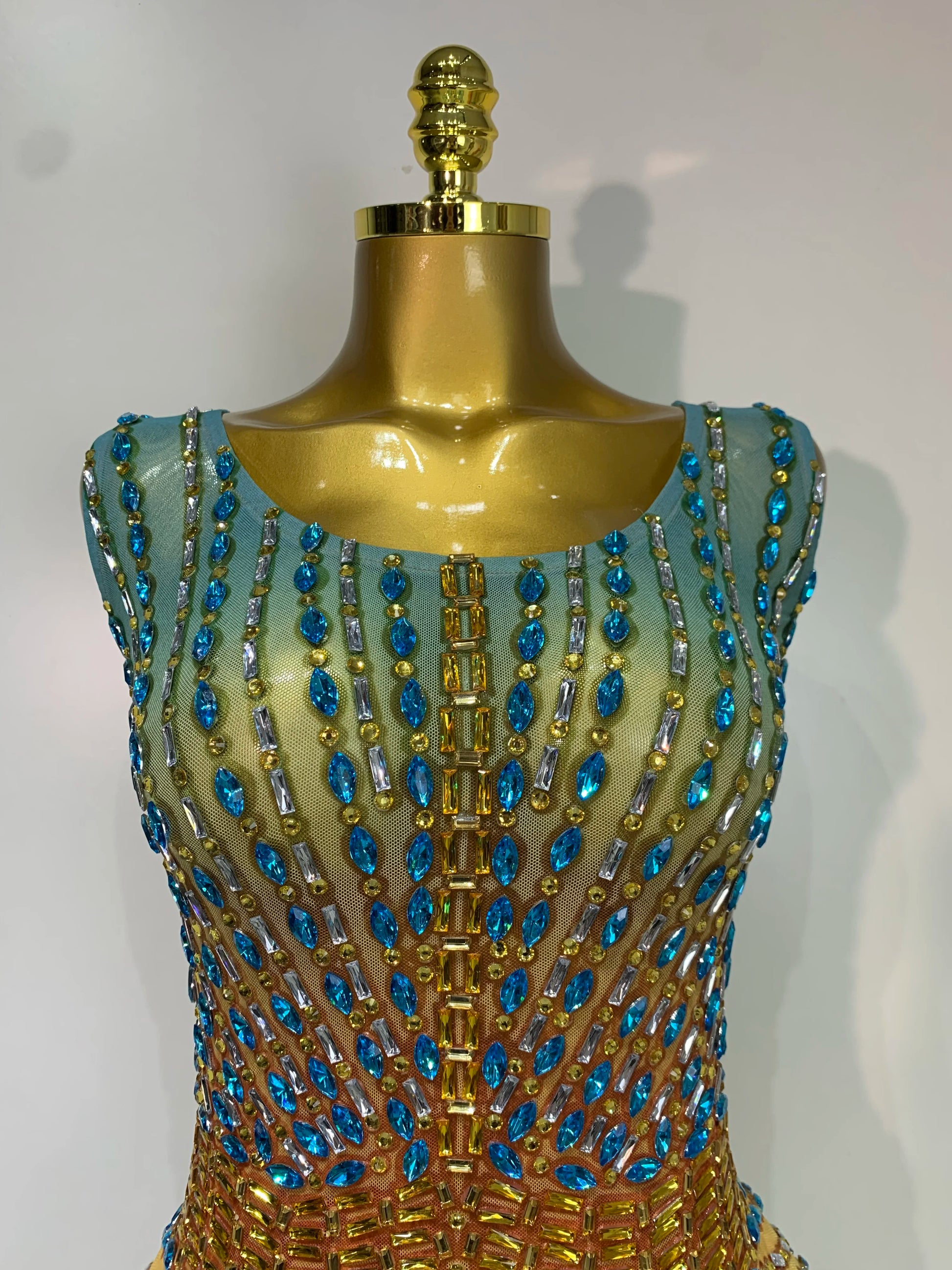 Shining Rhinestones Bodysuit Women's Birthday Celebrate Evening Party Outfit DS Bar Show Wear Singer Dancer Performance Costume