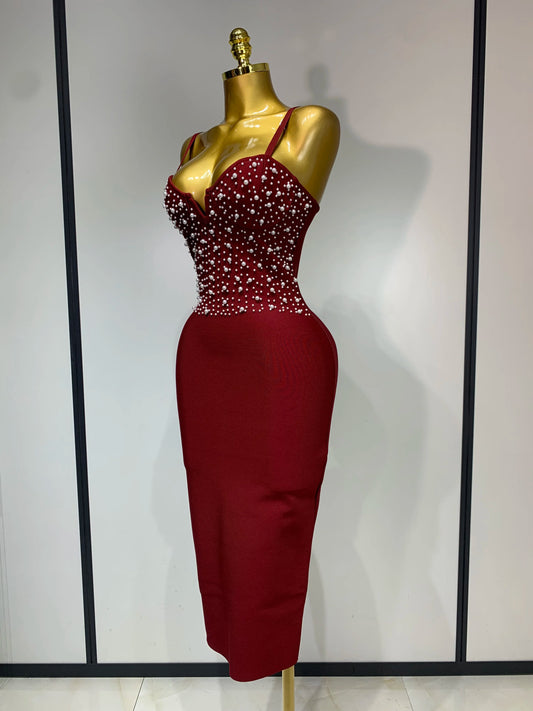 Sexy V-neck Black Red Bodycon Bandage Dress 2025 Women Celebrity Evening Prom Club Elegant Birthday Party Nightclub Dresses