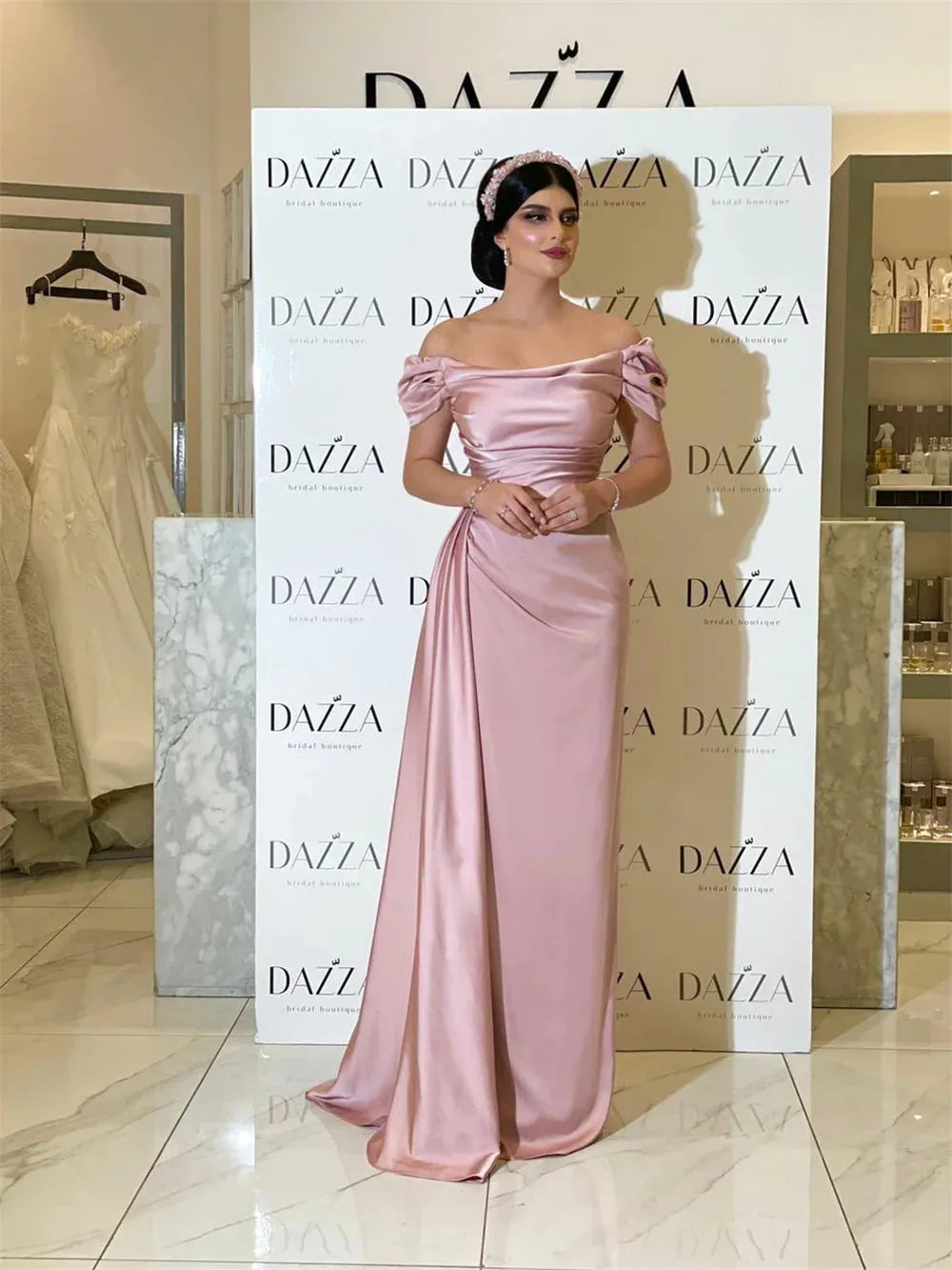 Elegant Off Shoulder Fishtail Party Dress Elegant Off Shoulder Fishtail Party Dress