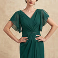 V Neck Mother Dresses Customized Mermaid Bride Party Dress Short Sleeve Formal Occasion Gown Elegant robes invitée mariage