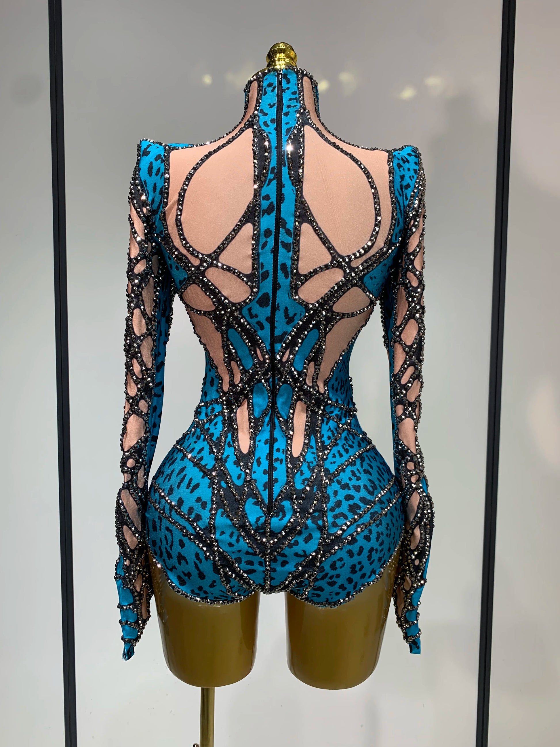 Sexy Stage Sparkly Rhinestones Bodysuit Dance Costume Party Bar Show Performance drag queen Outfit Cosplay Halloween Clothing