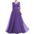 Elegant Formal Mother Of The Bride Dress A Line Tulle Applique New Floor Length Wedding Party Gown Vestidos Para Madrina As Picture