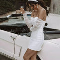 Challoner Elegant Sexy Short Wedding Dress for Women Shiny Squined Unique Mini Skirt Bead Vestido de Novia Backless Custom Made As Picture