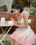 Princess Short Satin Sweetheart Mini Wedding Dress Spaghetti Strap Tulle Slim Line Brided Gown