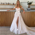 Beautiful Dress Vestidos De Novia Charming Off-Shoulder Wedding Dress Lace Applique A-Line Tulle Bridal Gown Robe de mariée