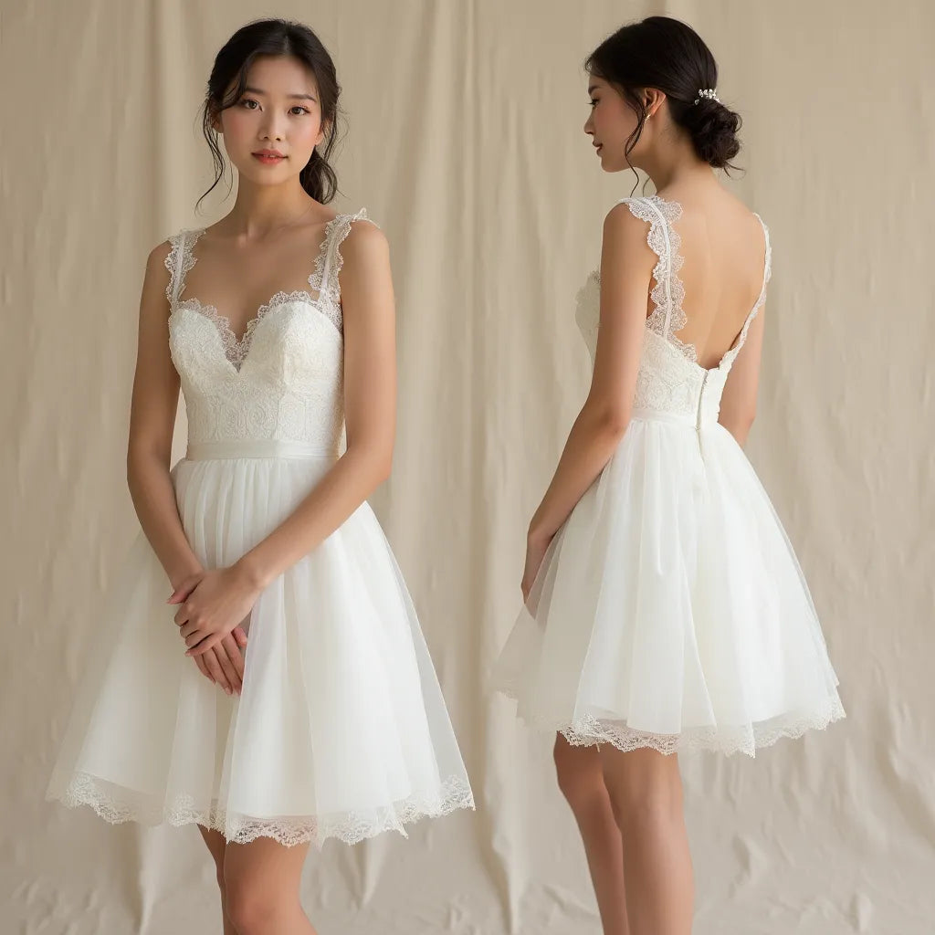 Short Wedding Dress with Sleeves for a Chic and Sophisticated Look