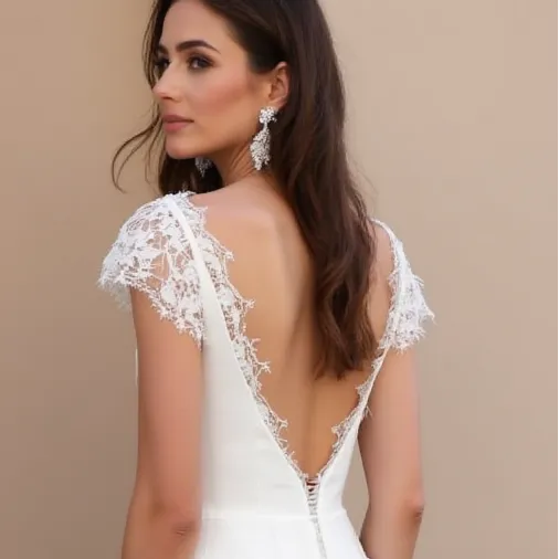 Short Wedding Dress with Feminine Touches for a Graceful Look
