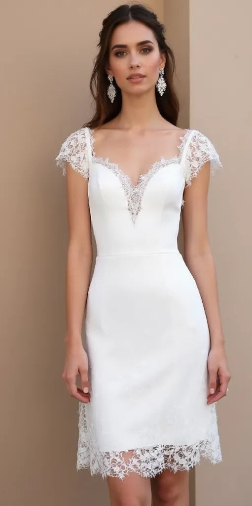 Short Wedding Dress with Feminine Touches for a Graceful Look