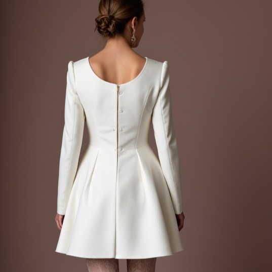 Romantic Short Wedding Dress and Mini Dress with Ruffled Layers for a Soft Look