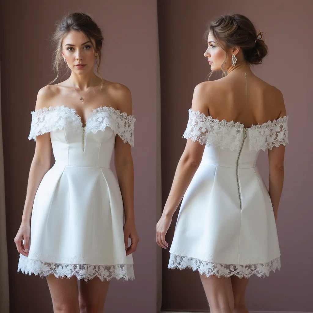 Short Wedding Dress for Plus Size Brides, Elegant and Comfortable