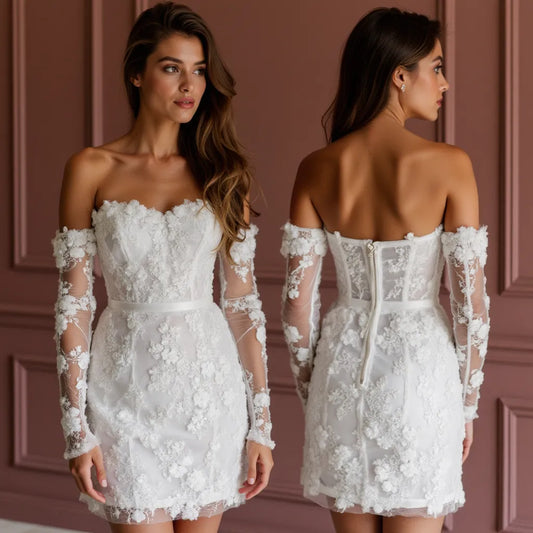 Mini Wedding Gown for a Sophisticated and Contemporary Bridal Look