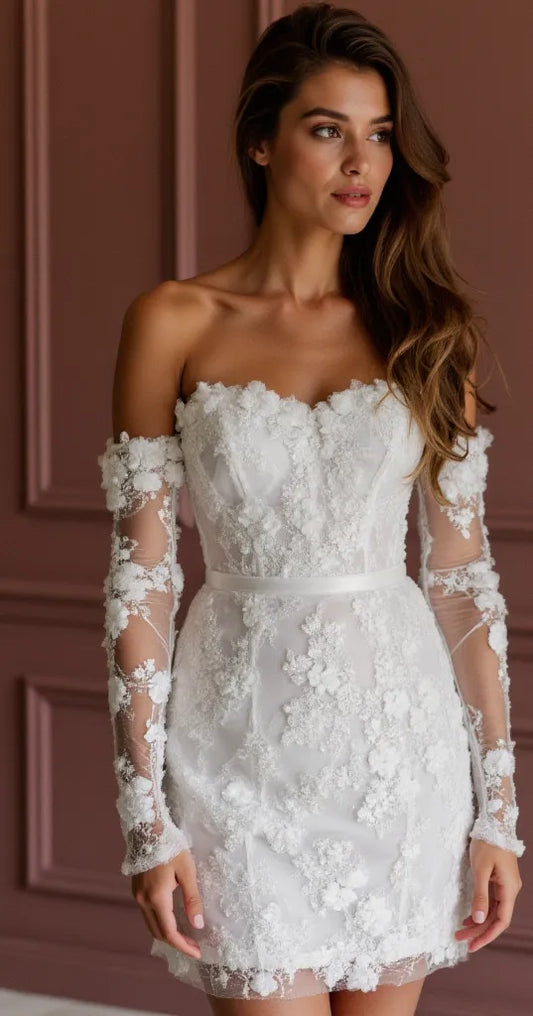 Mini Wedding Gown for a Sophisticated and Contemporary Bridal Look