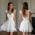 Short Wedding Dress with a Playful Flair for Fun and Stylish Brides