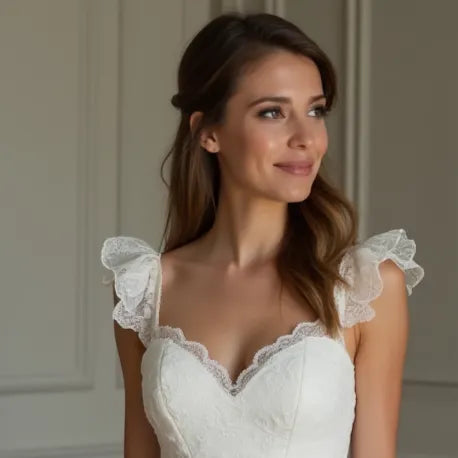 Short Wedding Dress with a Playful Flair for Fun and Stylish Brides