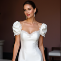 Edgy Short Wedding Dress and Mini Dress with a High Slit for a Daring Look