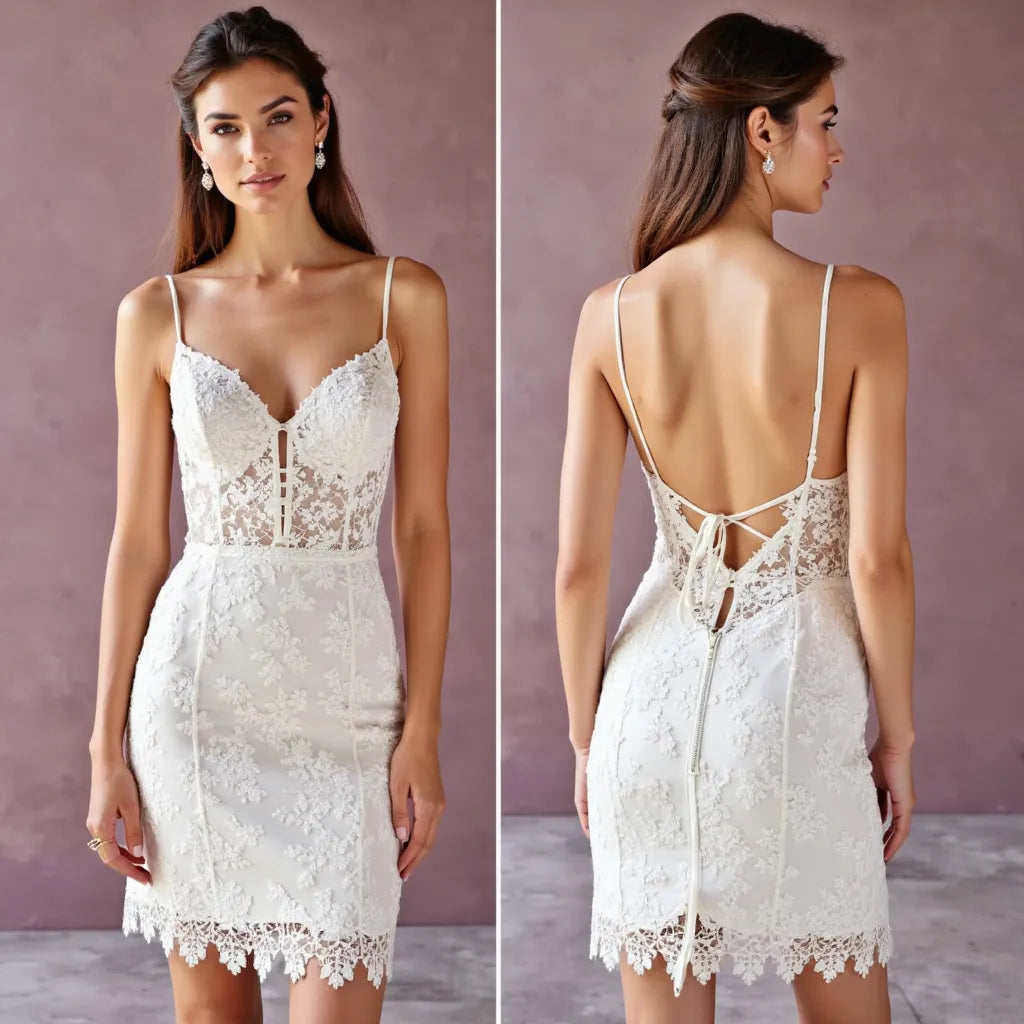 Mini Short Wedding Dress with a Timeless and Minimalist Aesthetic