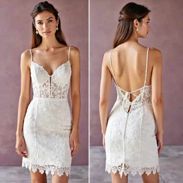 Mini Short Wedding Dress with a Timeless and Minimalist Aesthetic