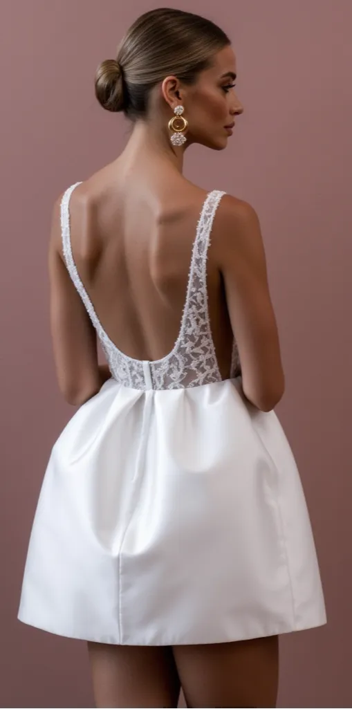 Short Mini Wedding Dress for Dancing, Celebrations, and Fun Receptions