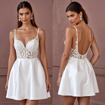 Mini Short Wedding Dress with a Playful and Feminine Touch