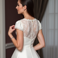 Stunning Short Wedding Dress and Mini Dress with a Satin Bow Back