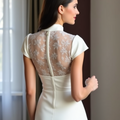 Short Wedding Dress and Mini Dress with a Cowl Neckline for a Trendy Look