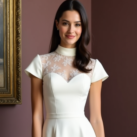Short Wedding Dress and Mini Dress with a Cowl Neckline for a Trendy Look