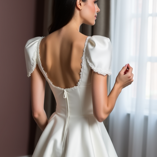 Mini Short Wedding Dress with Lace and Tulle for a Romantic and Elegant Bridal Look