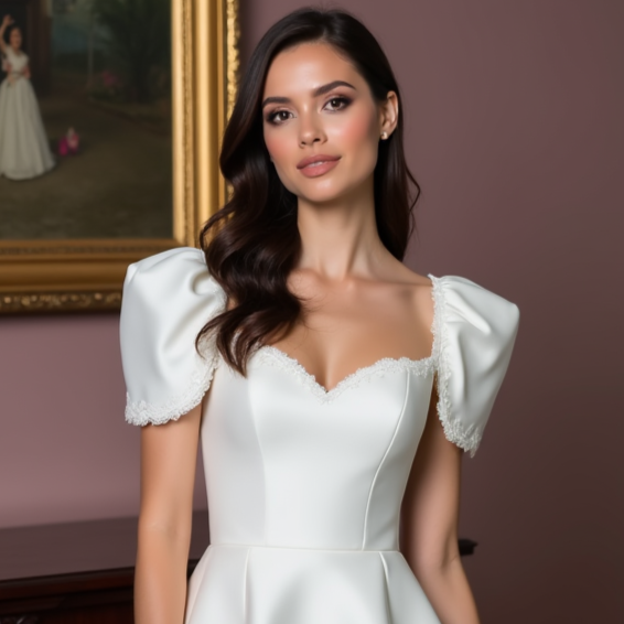 Mini Short Wedding Dress with Lace and Tulle for a Romantic and Elegant Bridal Look