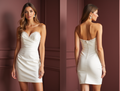 Chic Mini Short Wedding Dress with an Off-the-Shoulder Design for a Modern Bride