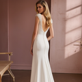 Elegant A-Line White Wedding Dress with a Bateau Neckline for a Graceful Look