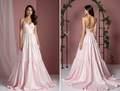 Chic Pink Evening Dress & Prom Dress with Sheer Beaded Sleeves for Extra Elegance