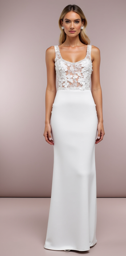 Romantic White A-Line Bridal Gown with Sweetheart Neckline and Floral Lace Details