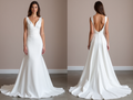 Stunning White Mermaid Wedding Dress with a Lace Bodice and Fitted Skirt