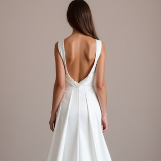 Stunning White Mermaid Wedding Dress with a Lace Bodice and Fitted Skirt