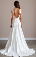 Stunning White Mermaid Wedding Dress with a Lace Bodice and Fitted Skirt
