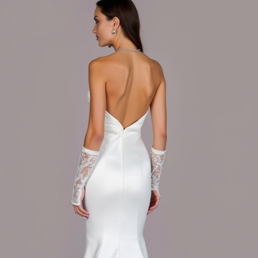 Timeless White Mermaid Wedding Dress with a Corset Back for a Secure Fit
