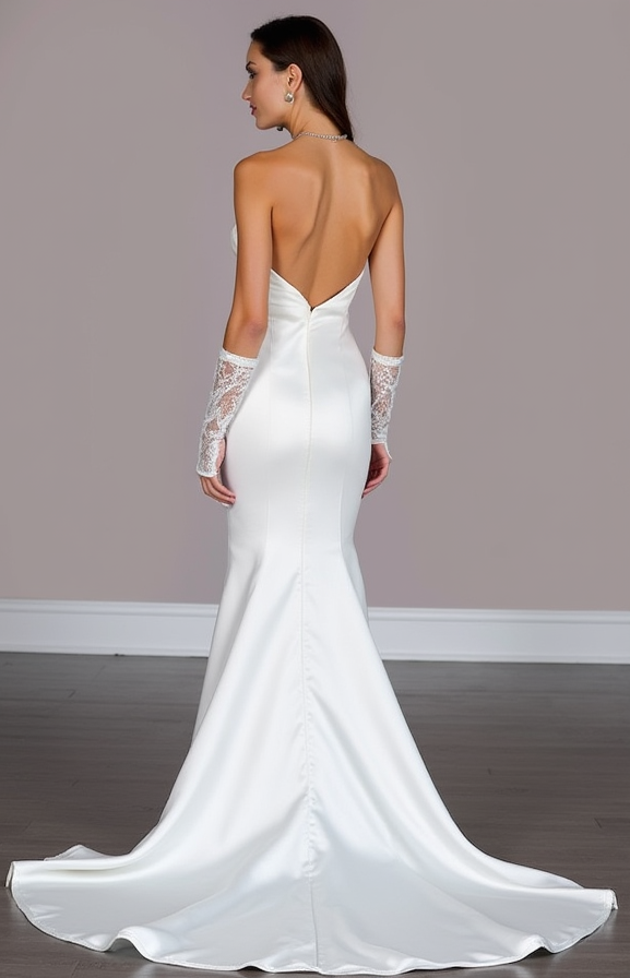 Timeless White Mermaid Wedding Dress with a Corset Back for a Secure Fit