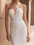 Luxury Long Mermaid Tulle Wedding Dress Sexy Sweetheat Appliques Lace Pleat Sleeveless Vintage Backless Button Bridal Growns