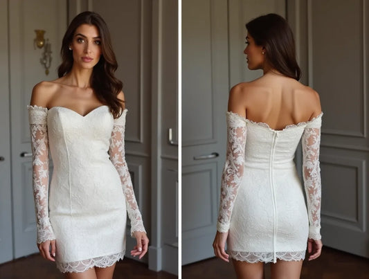 Short Wedding Dress with Elegant Modern Design for Chic Brides