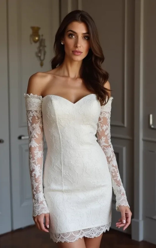 Short Wedding Dress with Elegant Modern Design for Chic Brides