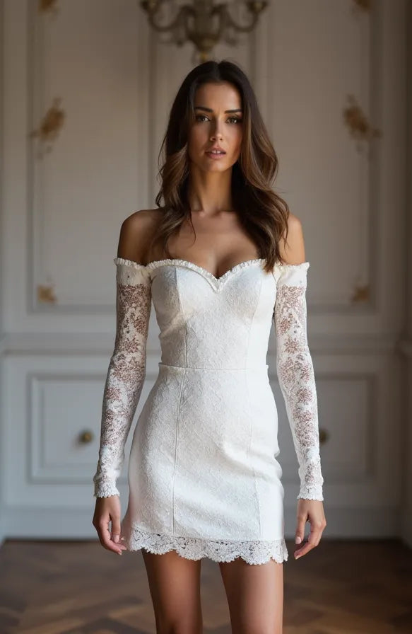 Short Wedding Dress with Stylish A-Line Silhouette for Brides