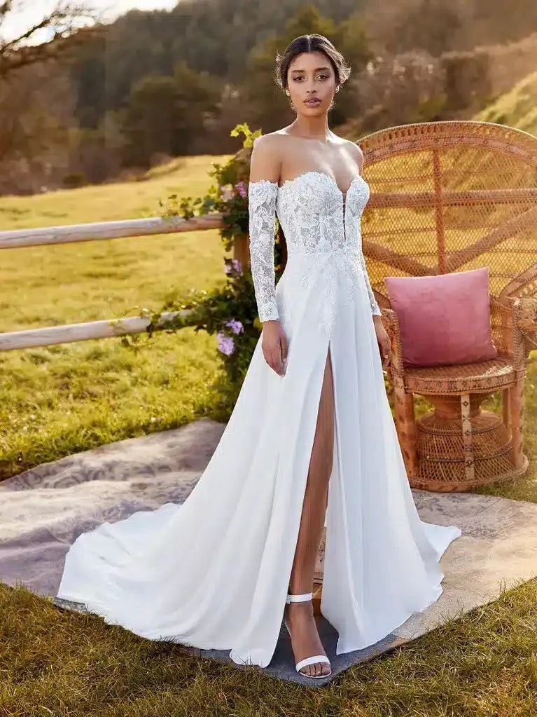 Eleganza con dettagli molto alla moda Abito da sposa Sirena Raso Vesti