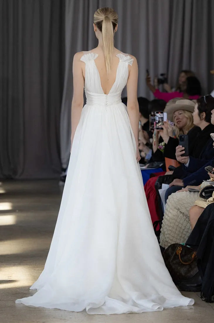 Light Silk Organza Wedding Dress Bow Court Simple Bridal Gown Mermaid Vestido De Novia Satin Train Princess Dress