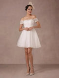 Vintage Short Lace Wedding Dress Modern Bow Satin Court Train Sleeves Bridal Gowns Bridal Gown Princess White Vestido De Novia Mermaid Satin