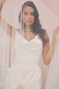 Elegant Off Shoulder Mermaid Backless Wedding Dress Side Split Bride Gown Sweep Train Satin Zipper Pleat Vestido De Novia