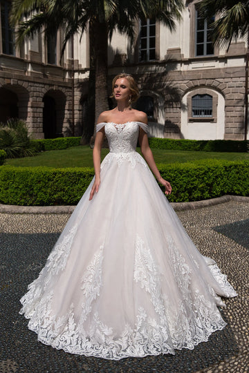 Delicate Off The Shoulder Vestidos De Novia Gorgeous Lace Corset Wedding Dresses Appliques Vestido De Noiva White
