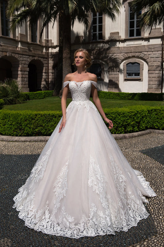 Delicate Off The Shoulder Vestidos De Novia Gorgeous Lace Corset Wedding Dresses Appliques Vestido De Noiva White