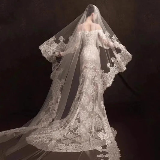Fall In Love Dress Vintage Lace Wedding Dress Luxury Lace Appliques Off-Shoulder Long Sleeves Mermaid Women Bridal Gown Vestidos