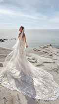 Beach Mermaid Wedding Dress For Women Spaghetti Straps Appliques Lace Sweep Train Backless Bridal Gowns Custom Made