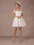 Vintage Short Lace Wedding Dress Modern Bow Satin Court Train Sleeves Bridal Gowns Bridal Gown Princess White Vestido De Novia Mermaid Satin